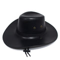 PU Leather Western Cowboy Hat – Unisex Outdoor Jazz Hat with Wide Brim