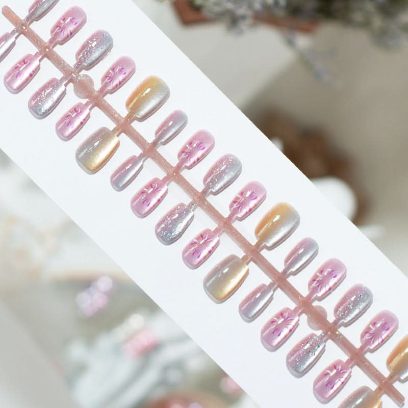 3D Cat Eye Handmade Nail Art – 30-Piece Prefabricated Set