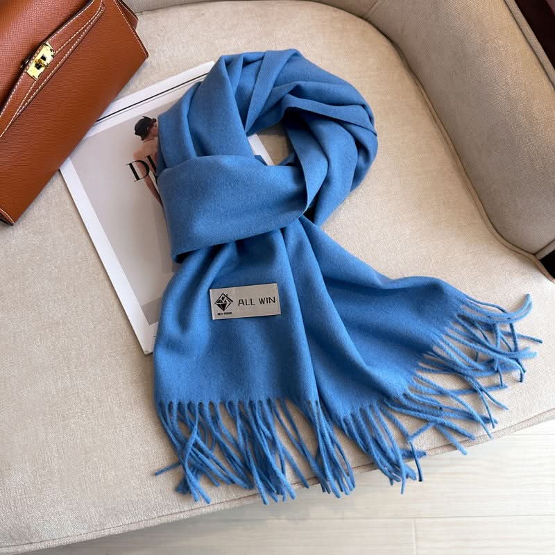 Solid Color Wool Blend Scarf for Women