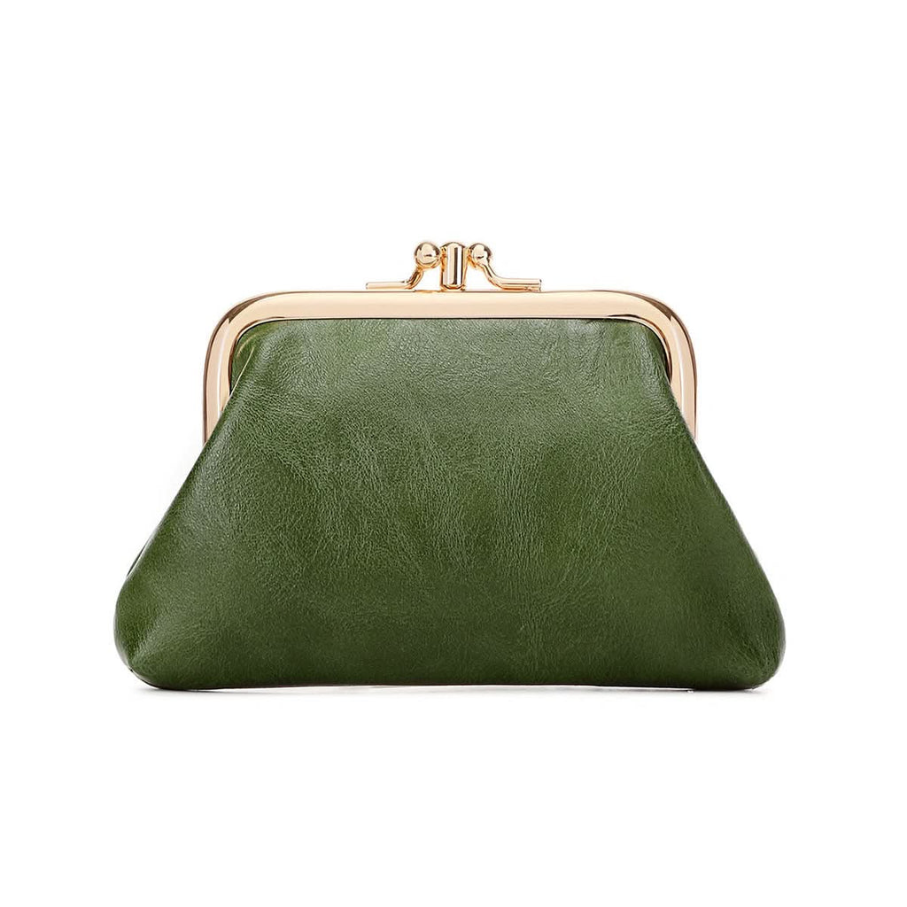 Women's PU Leather Coin Purse – Retro Clip Key Card Wallet