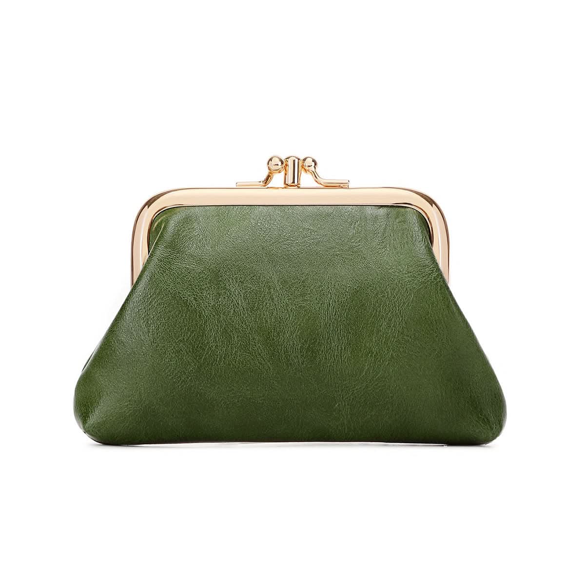 Women's PU Leather Coin Purse – Retro Clip Key Card Wallet