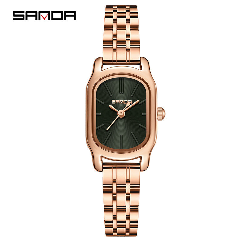 Sanda Women’s Stainless Steel Quartz Watch – Waterproof Square Dial Fashion Watch