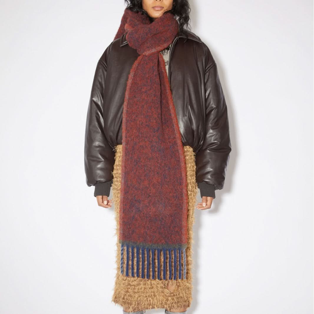 Korean Mohair Woven Winter Scarf for Women