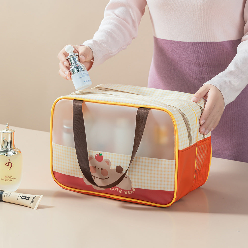 Transparent Toiletry Bag – Wet & Dry Separation PU Travel Cosmetic Organizer (Set of 4)