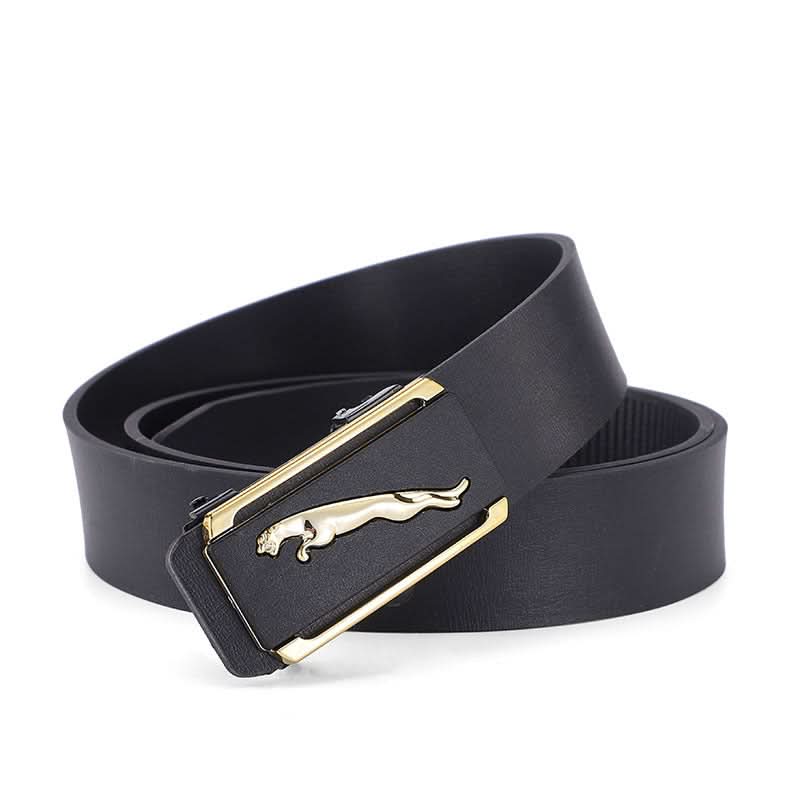 Men’s PU Leather Automatic Buckle Belt – With Jaguar Buckle