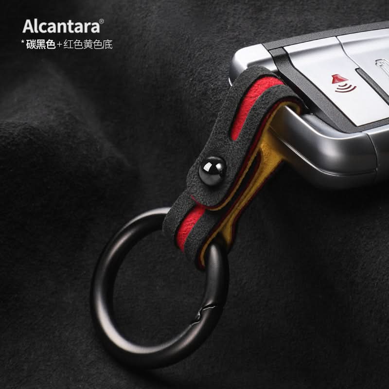 Luxury Alcantara Suede Car Keychain | Anti-Lost Key Rope with Waist Clip
