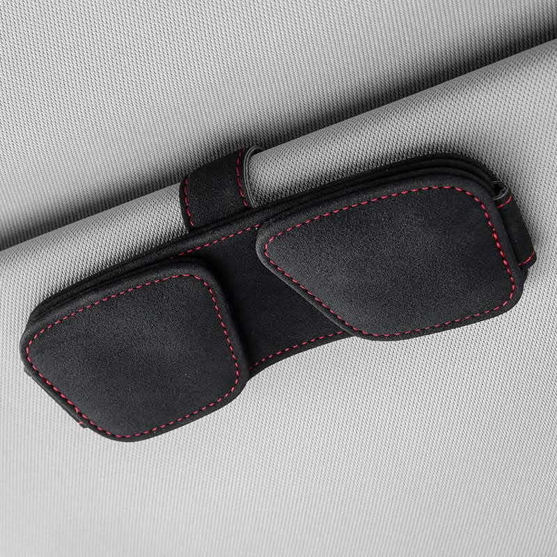 PU Leather Car Sun Visor Glasses Clip