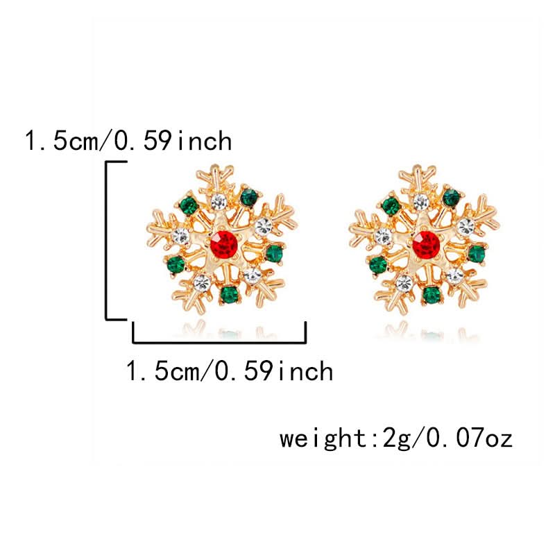 Diamond Snowflake Pearl Christmas Earrings for Women