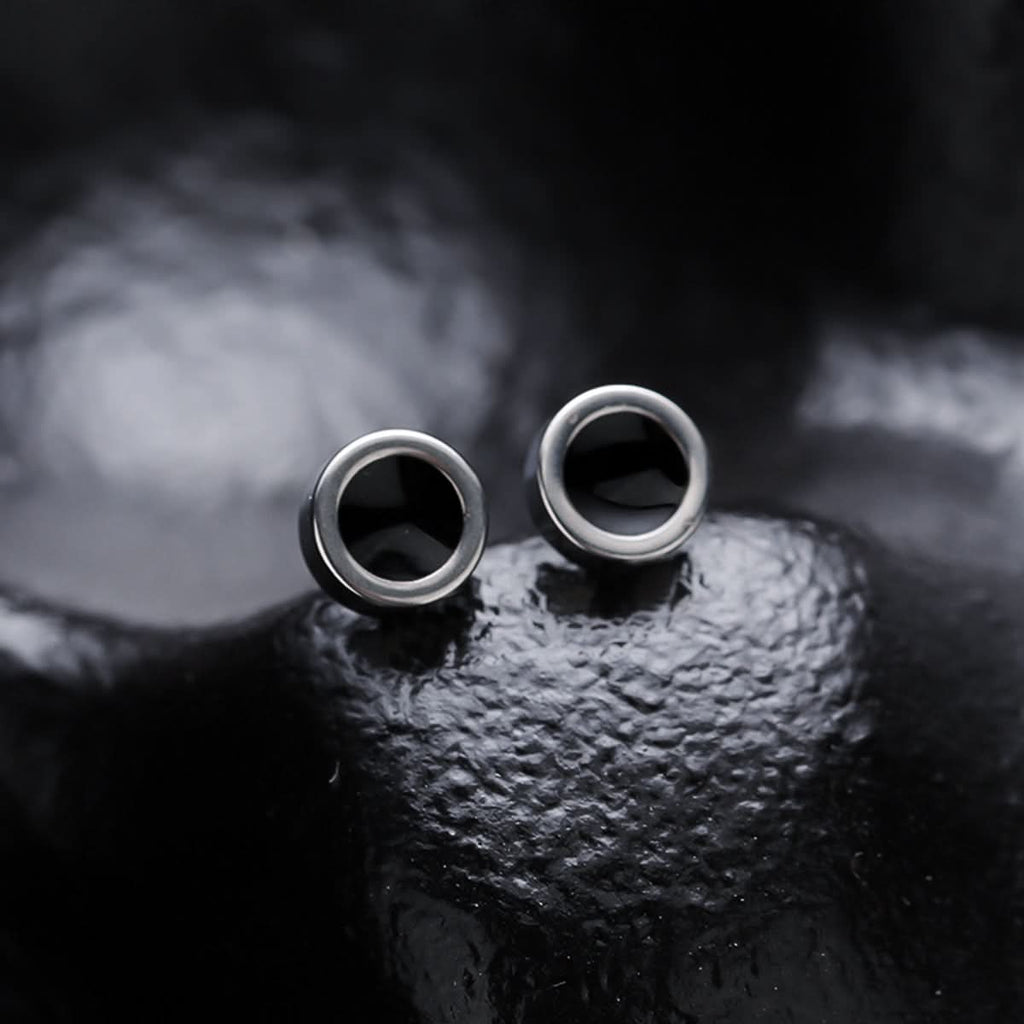 Unisex Glossy Round Earrings – Hip-Hop Style & Simple Design