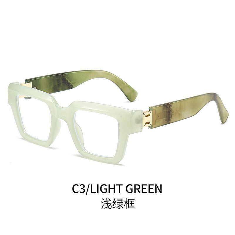 Marble Pattern Square Sunglasses with Blue Light Protection | Oversized Unisex Frame