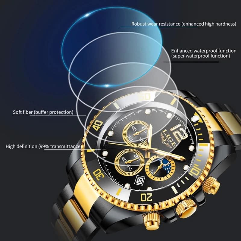 Men’s Quartz Sports Chronograph Watch with 24-Hour Dial & Calendar