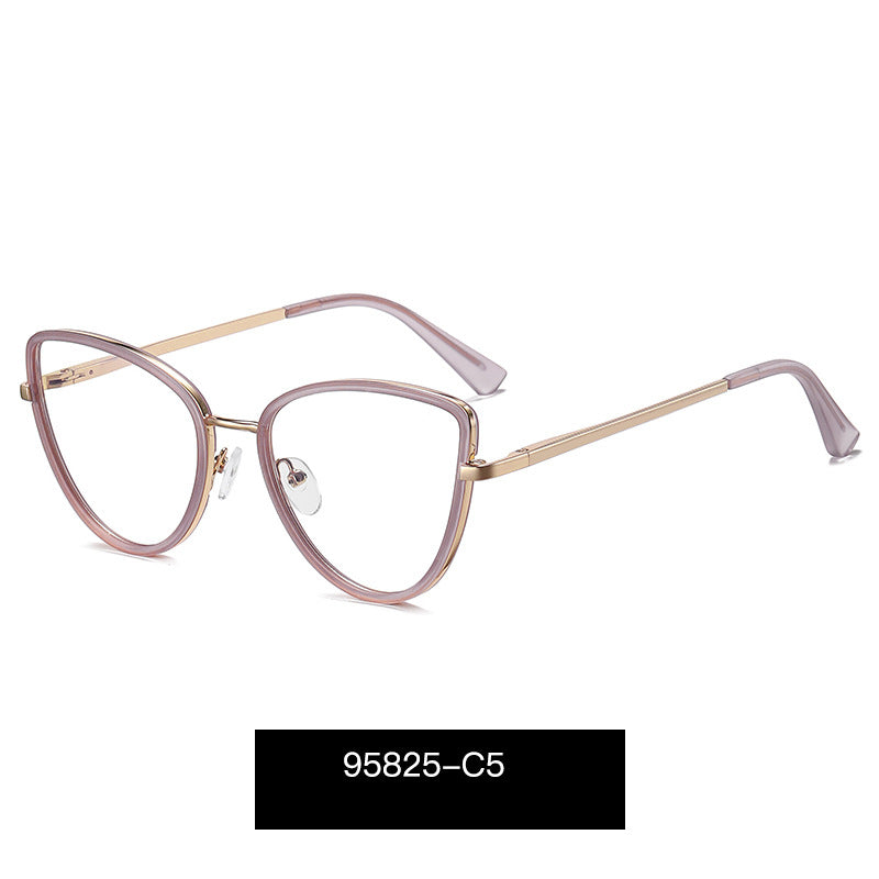 Round Blue Light Blocking Glasses for Women – Metal Myopia Frames