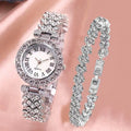 Women’s Roman Numeral Diamond Quartz Watch – Fashion Bracelet Style