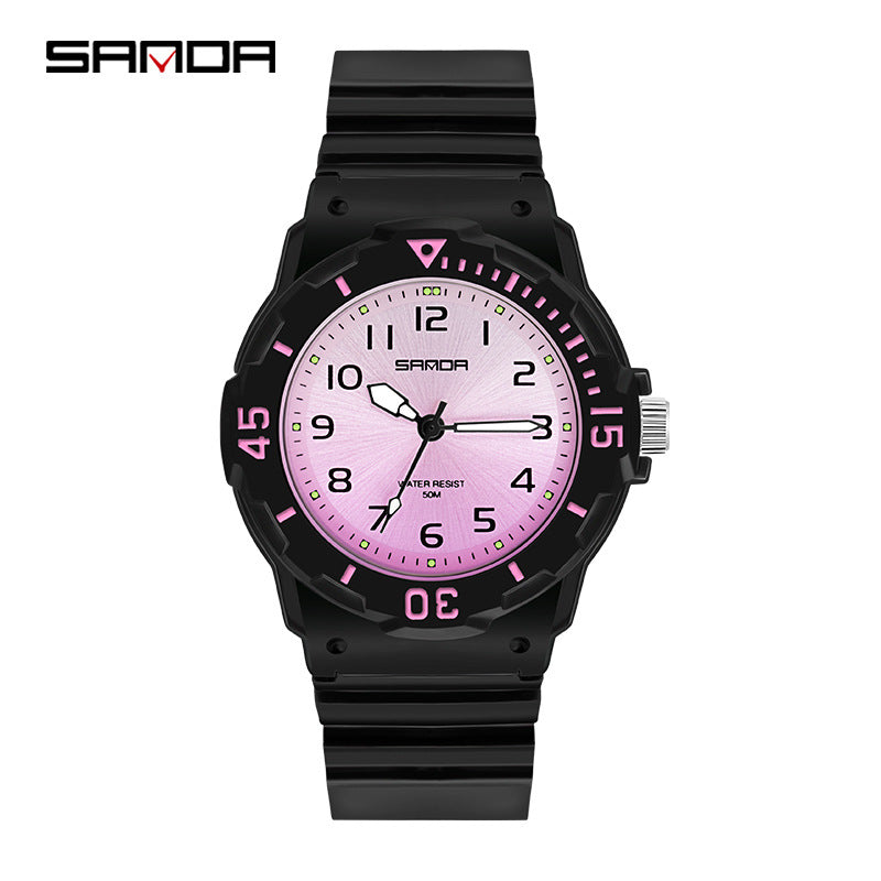 Sanda Dual Display Waterproof Sports Watch – Trendy Quartz Watch