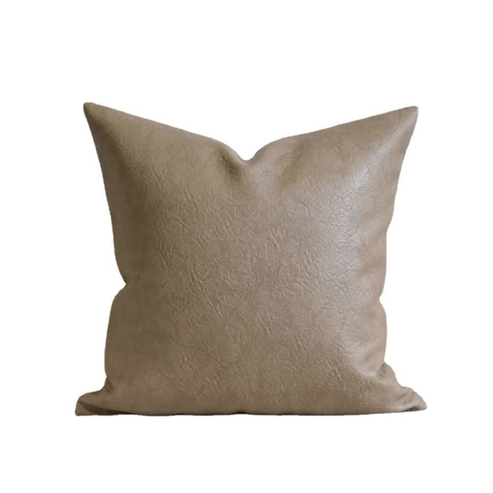 Modern Pleated Imitation Leather Pillowcase - Simple & Elegant