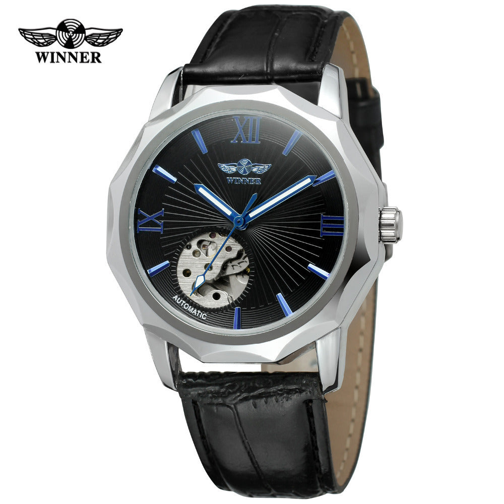 T-Winner Men's Classic Mechanical Watch – Large Dial Retro Fashion Timepiece