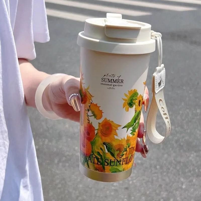 316 Stainless Steel Thermos Coffee Cup – Elegant Double-Drink Travel Mug