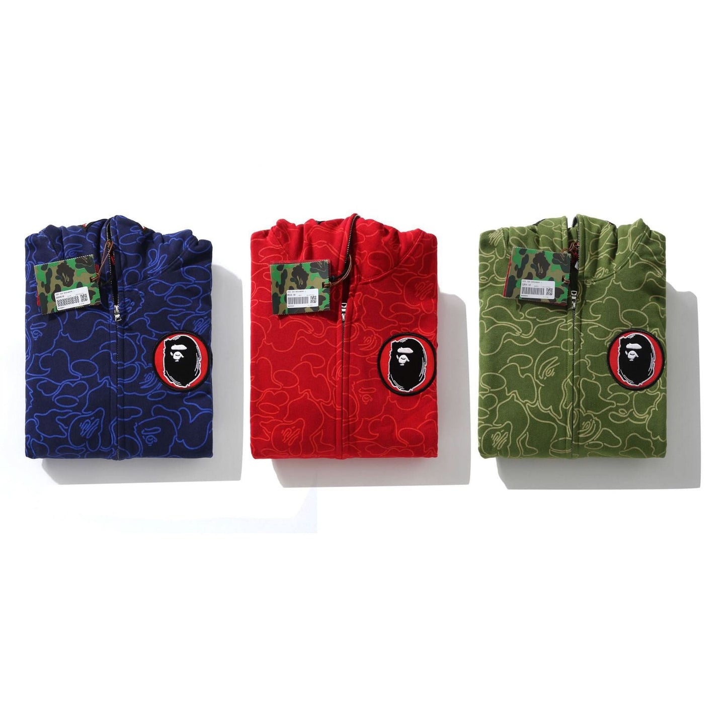 Men’s Camouflage Shark Hoodie, Zip-Up Jacket