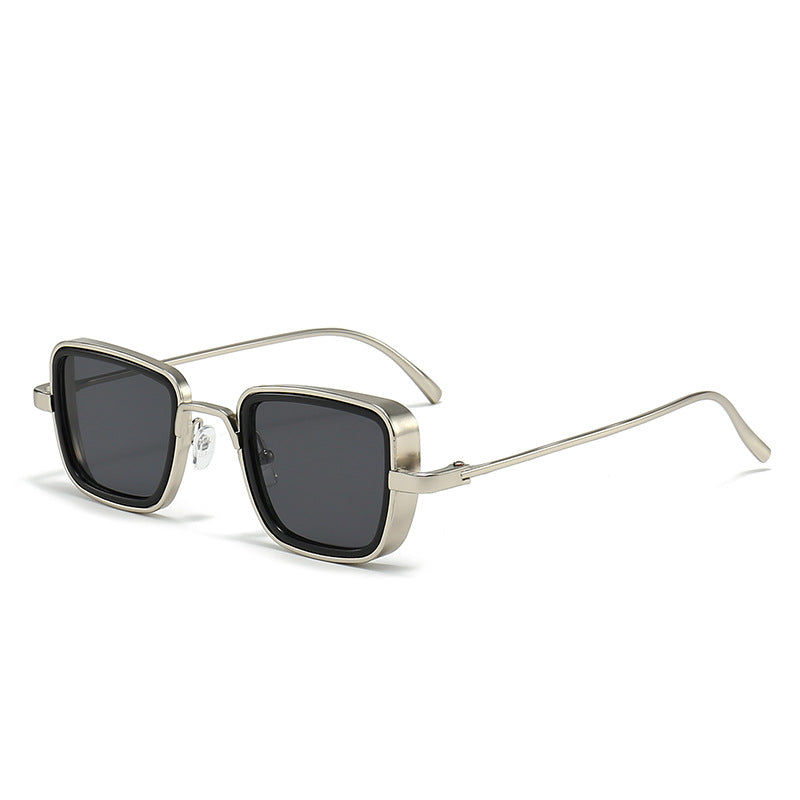 Men’s Retro Square Sunglasses – Thick Metal Frame, Fashion Shades