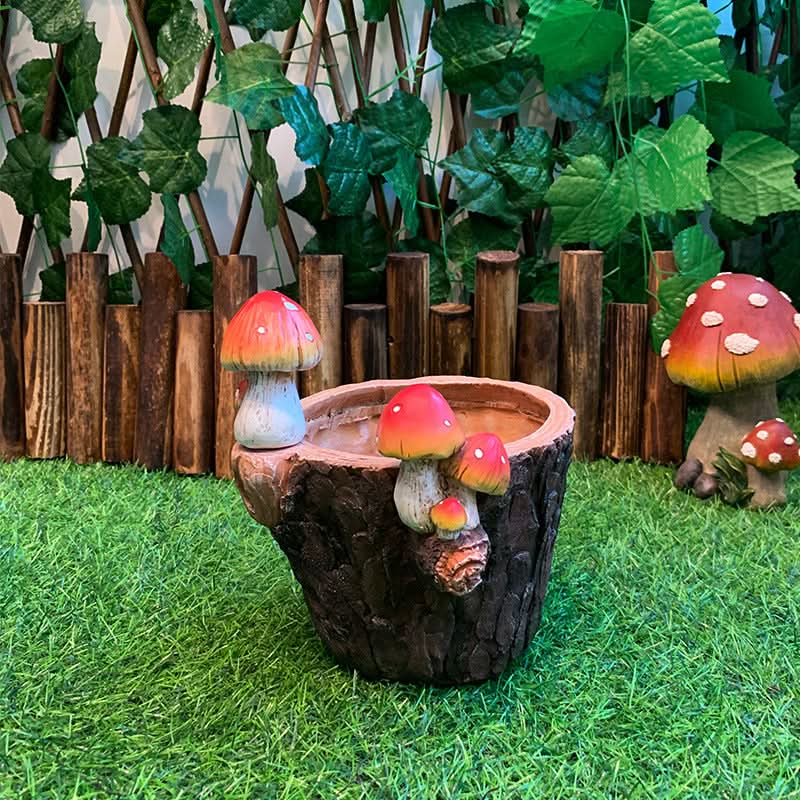 Mushroom Flower Pot Garden Sculpture Ornament