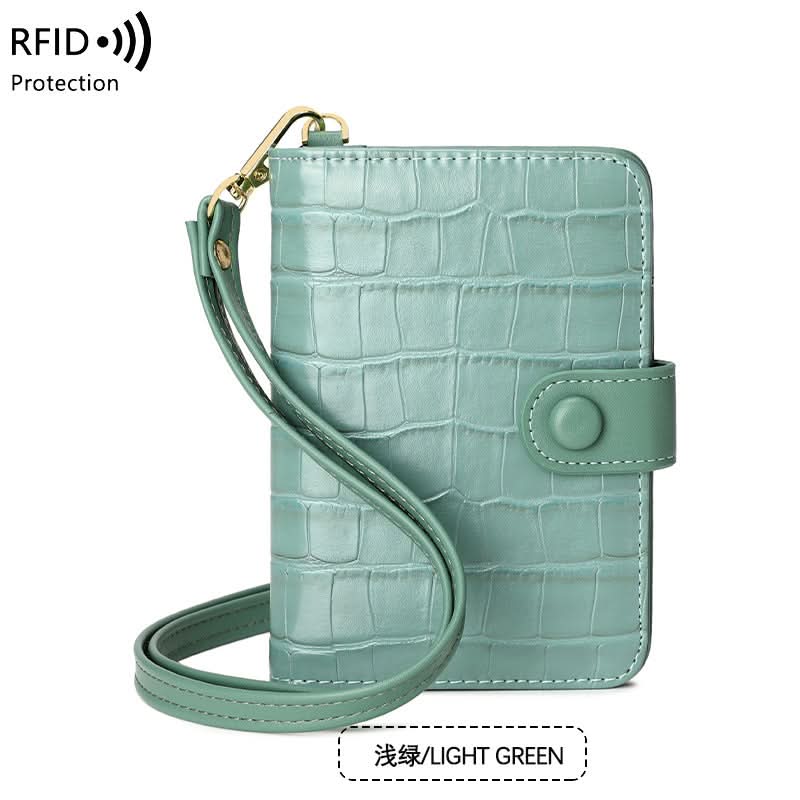 RFID Blocking Neck Passport Holder – Stone Pattern Wallet