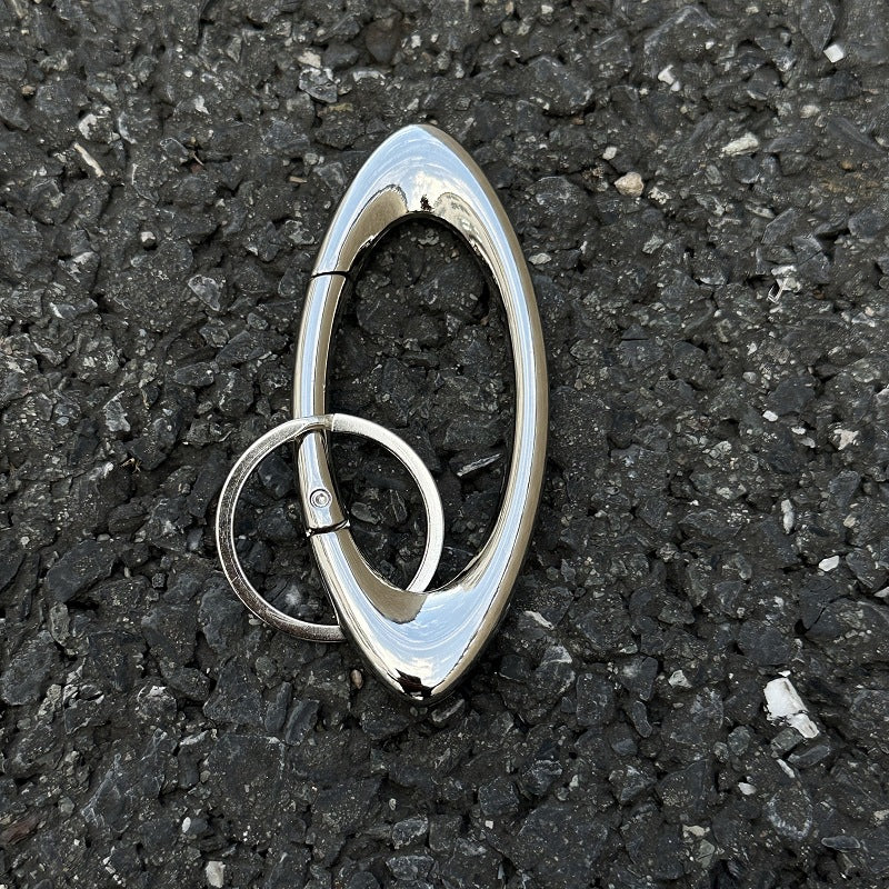 Star Oval Metal Keychain Clip – Premium Alloy Car Key Ring