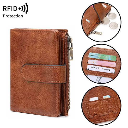 Women's RFID Blocking PU Leather Tri-Fold Wallet – Multi-Card