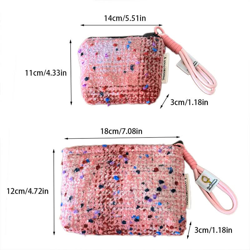 Woolen Chanel-Inspired Cosmetic Bag – Portable Organizer for Women