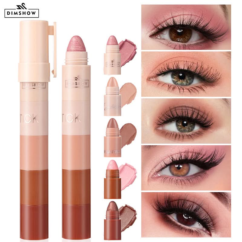 DIMSHOW 5-Color Eyeshadow Stick Set – Waterproof, Pearlescent & Matte, Easy Blend