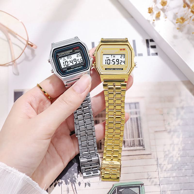 Stylish LED Electronic Watch with Steel Band