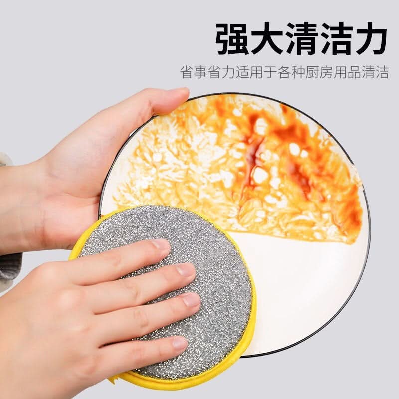 Double-Sided Kitchen Dishwashing Sponge – Heavy-Duty Scrubber Pad for Pots & Pans