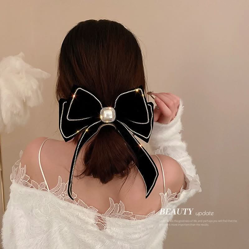 2-Piece Pearl-Edge Double Layer Bow Hairpins