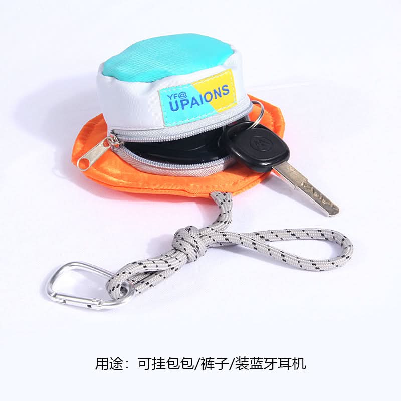 Mini Hat-Shaped Coin & Key Storage Bag – Candy Color Keychain Pouch