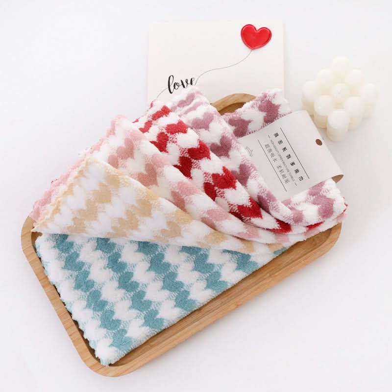 1 Set Coral Fleece Absorbent Hand Towels - 30x30