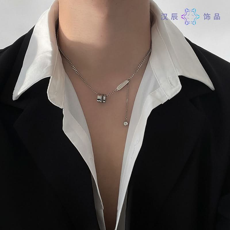 Slim Waist Ring Pendant Necklace – Unisex Fashion Jewelry