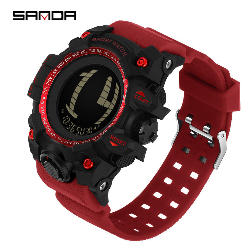 SANDA Men's Multifunctional Sports Digital Watch – Waterproof Luminous Watch with Alarm