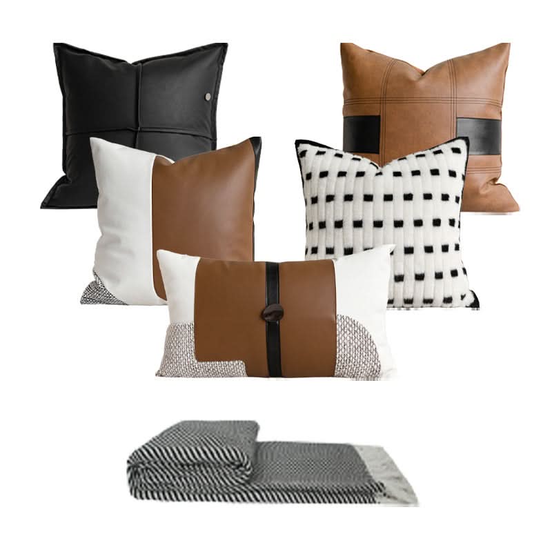 High-End Light Luxury Modern Leather Pillow Cover