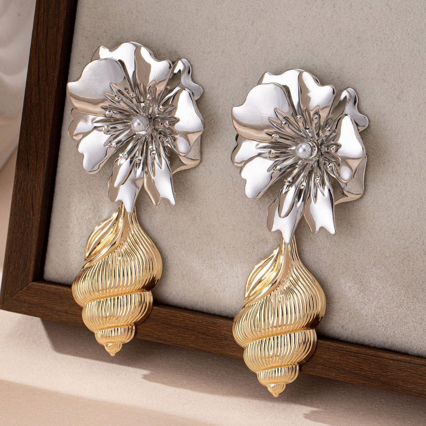 Pearl Flower Earrings for Women – Alloy Design Ocean Holiday Jewelry