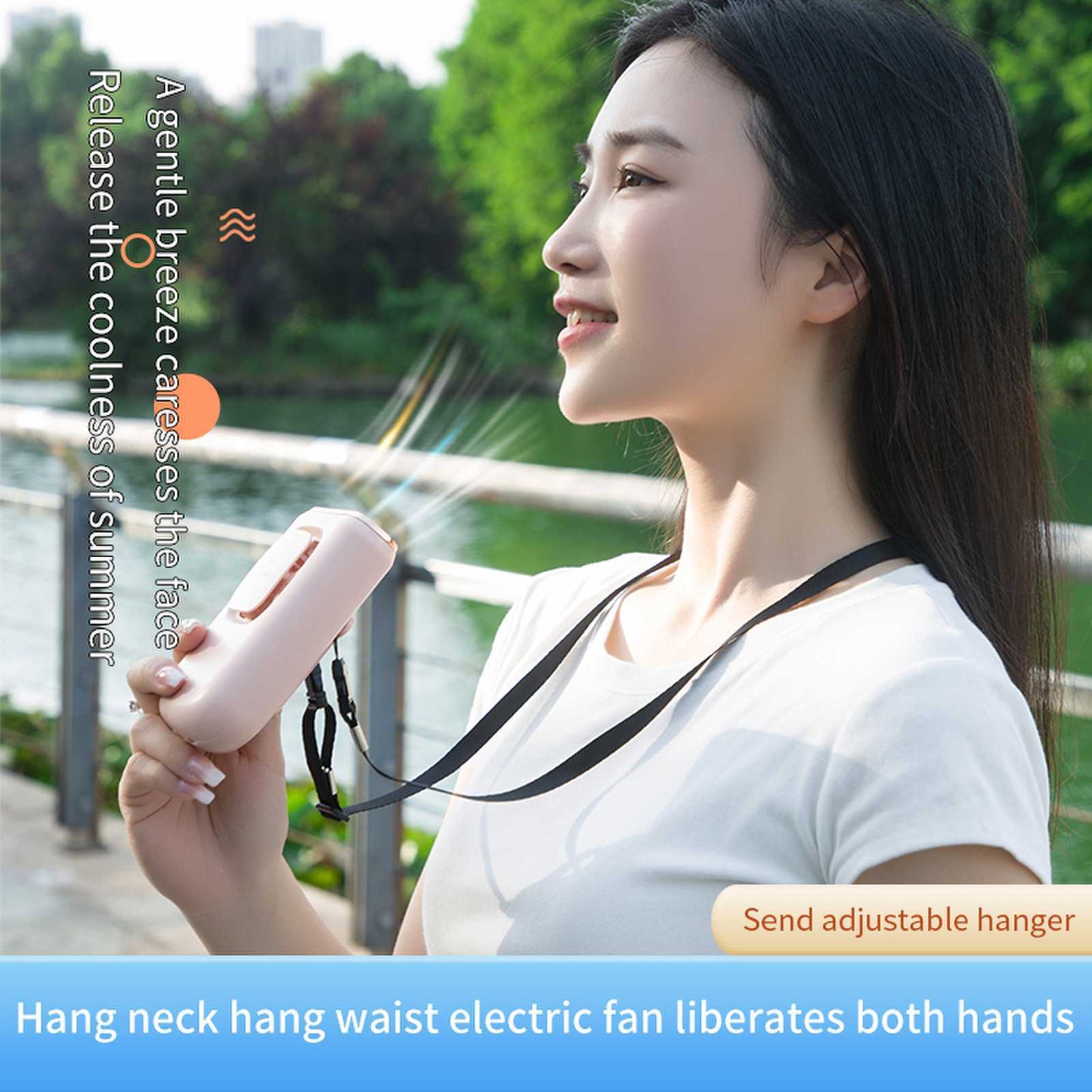 Bladeless Hanging Neck & Waist Fan – Portable USB Rechargeable