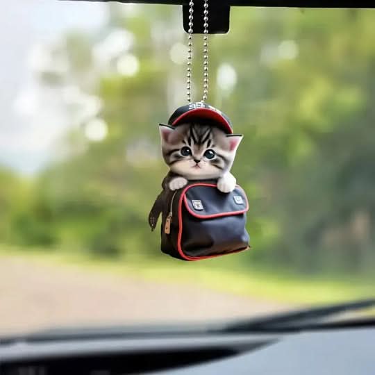 Cartoon Cat Acrylic Keychain Pendant – Cute Accessory