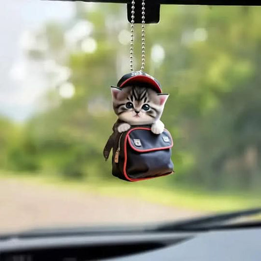 Cartoon Cat Acrylic Keychain Pendant – Cute Accessory