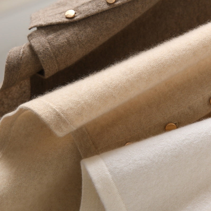100% Wool Shawl – Knitted Cashmere Cape Scarf for Women, Autumn Warmth