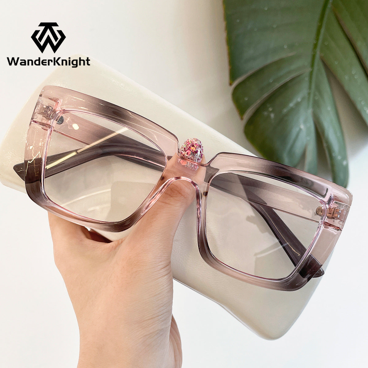 Candy Color Anti-Blue Light Glasses – Square Frame Eyewear for Adults, Myopia-Ready