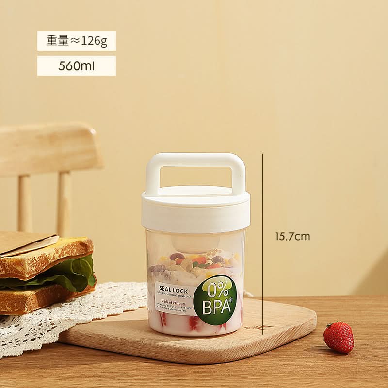 560ml Portable Single Layer Yogurt & Oatmeal Cup – Leakproof
