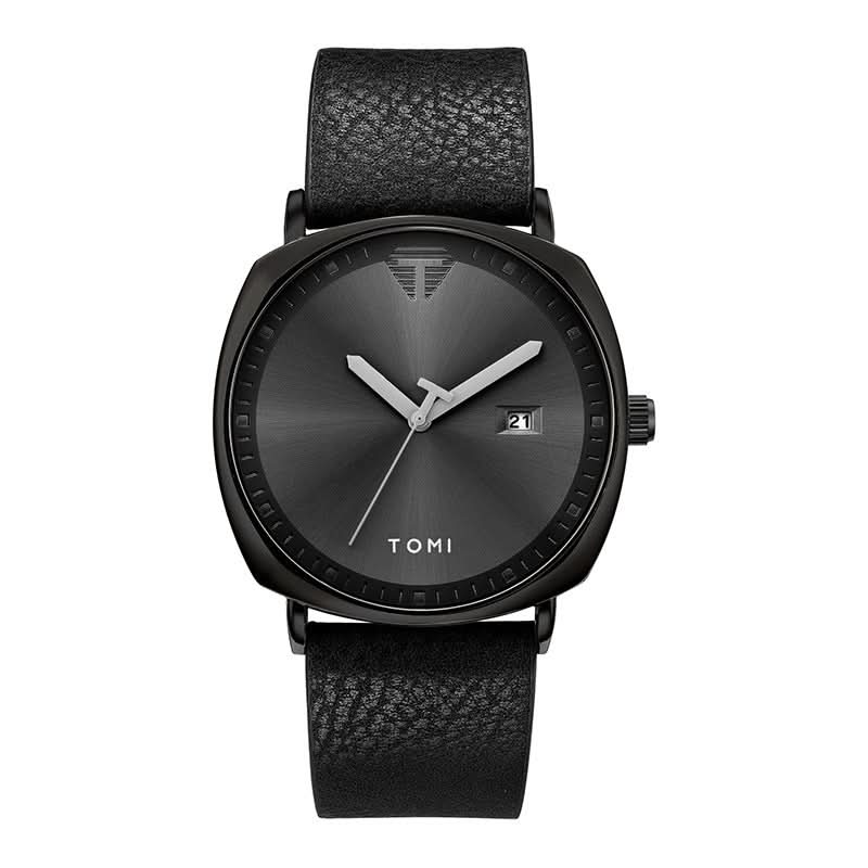 Men's Quartz Watch with Leather Strap