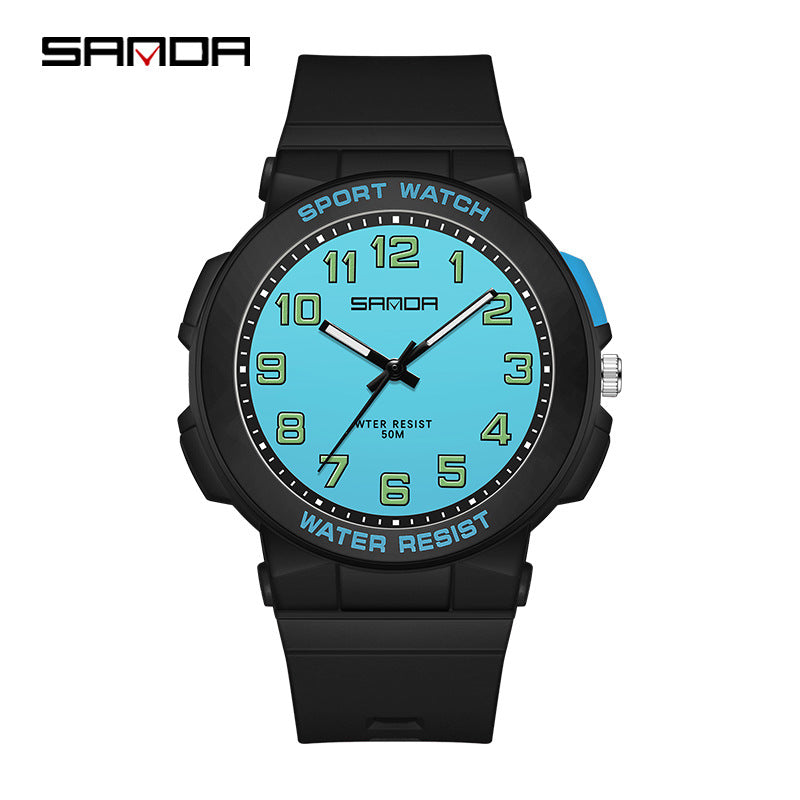 Sanda Luminous Waterproof Sports Watch – Analog Quartz Watch for Students & Youth