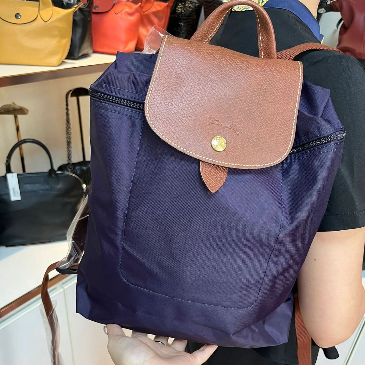 Women's Nylon School Backpack – Stylish Embroidered Shoulder Bag