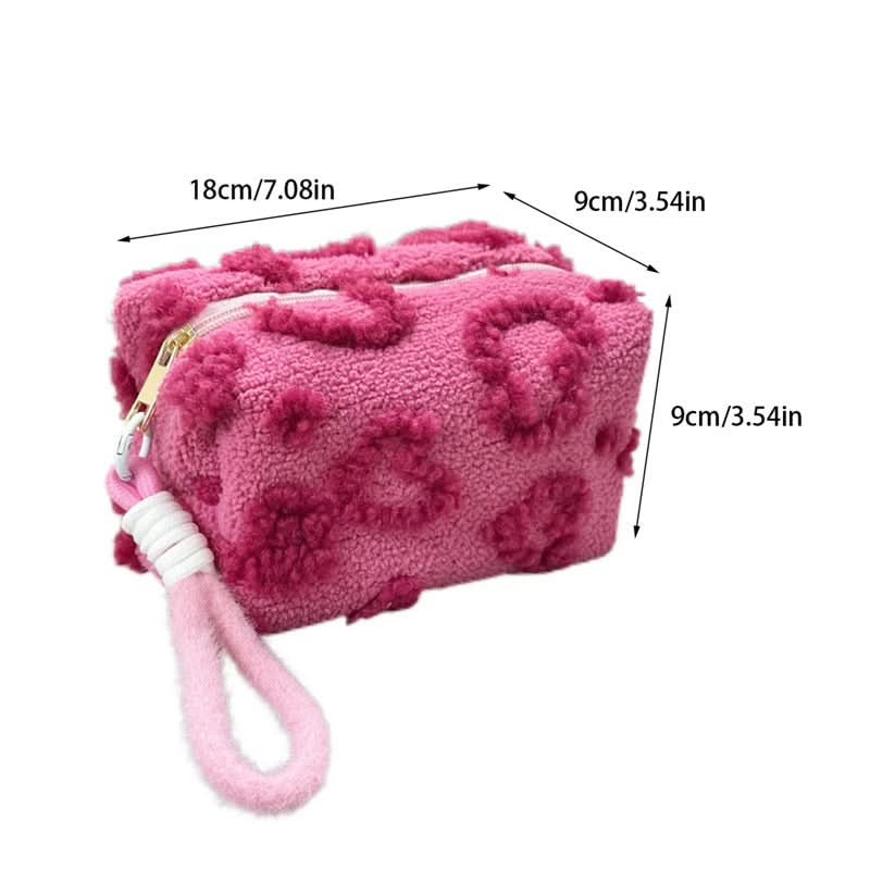 Plush Large-Capacity Makeup Bag – Cute Travel Cosmetic Organizer