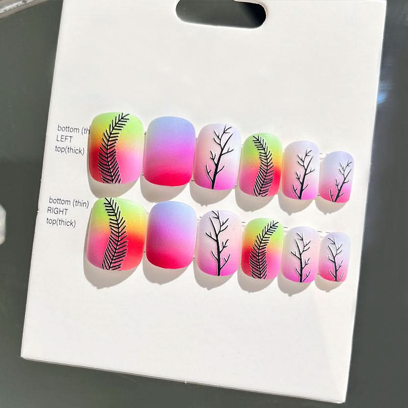 Wearable Embossed Short Bride Nail Art – Finished 3D False Nail Stickers