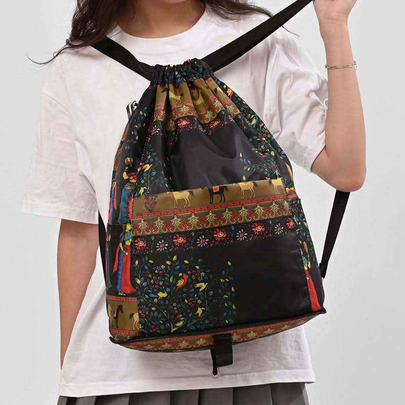 Unisex Foldable Gym Drawstring Backpack – For Travel & Outdoor Activities